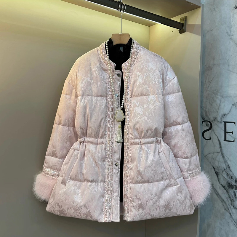 冬季棉服复古国风钉珠收腰设计毛毛袖口外套大码女装胖mm宽松上衣,女装/女士精品,大码棉服,淘宝优惠券,粉丝福利购,淘宝优惠卷