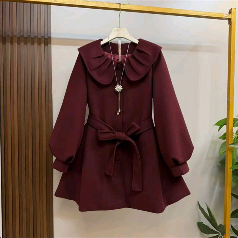 冬季新款纯欲风荷叶领夹棉外套胖妹妹大码女装气质腰带显瘦棉外衣,女装/女士精品,常规大码外套,淘宝优惠券,粉丝福利购,淘宝优惠卷