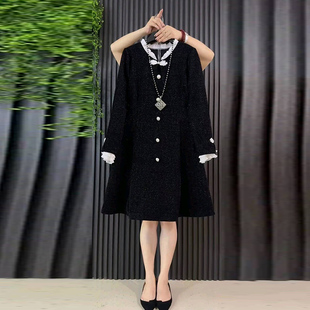 大码 气质条绒新中式 女装 时尚 复古盘扣洋气显瘦连衣裙 胖mm韩版 新款