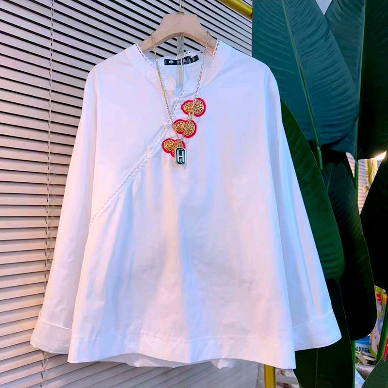 立领大码女装复古葫芦小衫2026春季新款国风盘扣上衣胖mm显瘦大衫,女装/女士精品,大码内搭,淘宝优惠券,粉丝福利购,淘宝优惠卷