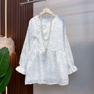 新款 女人衫 新中式 百搭设计宽松遮肉洋气花苞袖 国风气质感时尚 冬季