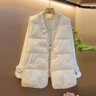 大码 打底衫 女装 古风高品质重工刺绣马甲拼接毛毛袖 时尚 胖妹妹新款