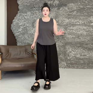 新款 大码 背心女胖mm显瘦遮肉打底内搭简约夏季 无袖 上衣2026潮 女装