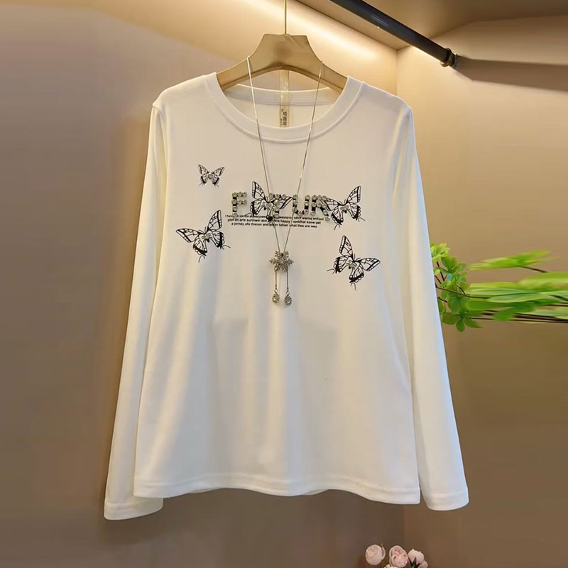 T恤衫蝴蝶印花设计打底上衣