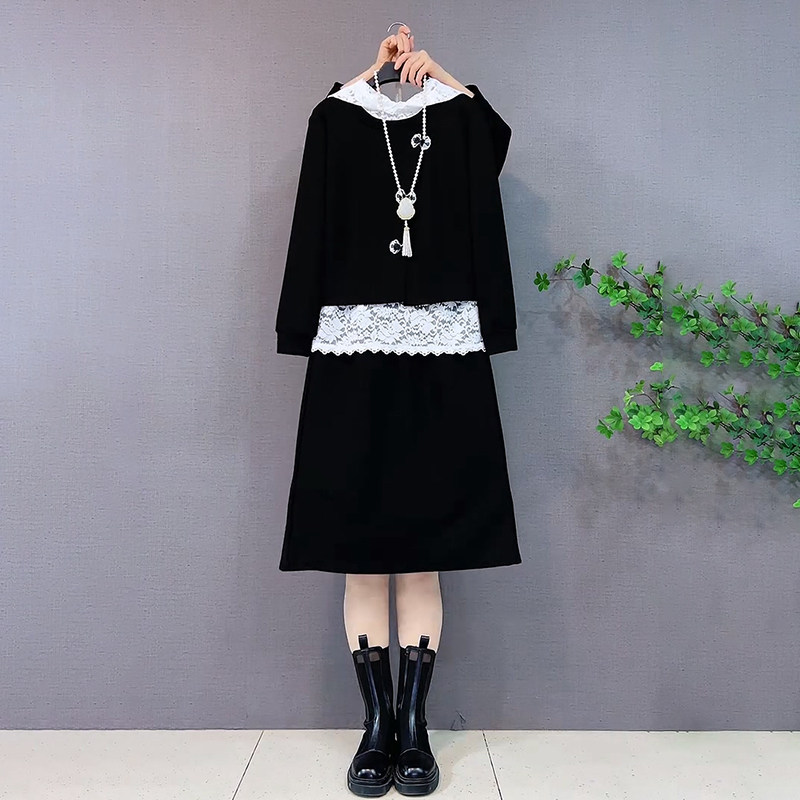 胖妹妹2026春季新款大码女装蕾丝连帽卫衣半身裙韩版减龄百搭套装,女装/女士精品,大码套装,淘宝优惠券,粉丝福利购,淘宝优惠卷