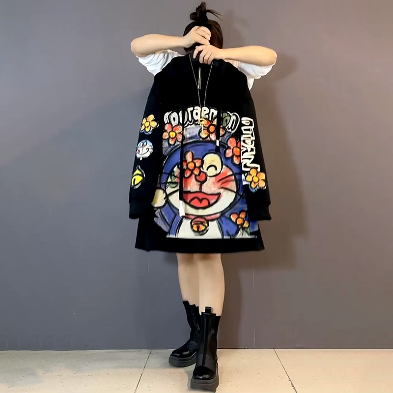 欧货卡通印花连帽卫衣