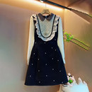 大衫 胖mm新款 女装 洋气连衣裙大码 烫钻小香风洋气轻奢显瘦宽松时尚