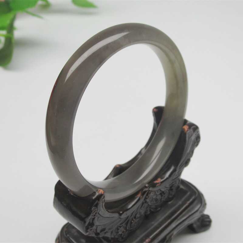 5960圈口精品玉镯冰紫老料平安镯