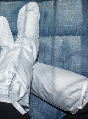 武当白色透气纯棉道士云袜男影视戏曲武术表演长筒古装汉服配袜女