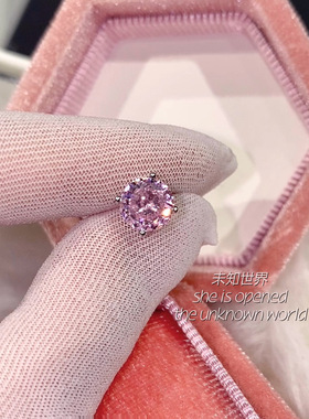 未知世界医用316L钛合金镀18k金粉色水闪钻锆石单钻耳骨钉耳蜗钉