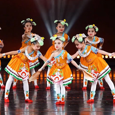 小荷风采发呀发芽油桐花少儿群舞儿童舞蹈表演剧目苗族壮族演出服