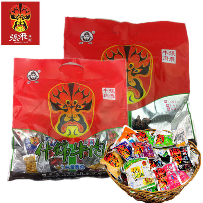 张飞什锦牛肉350g四川阆中川味卤味牛肉干多味混装休闲零食小吃
