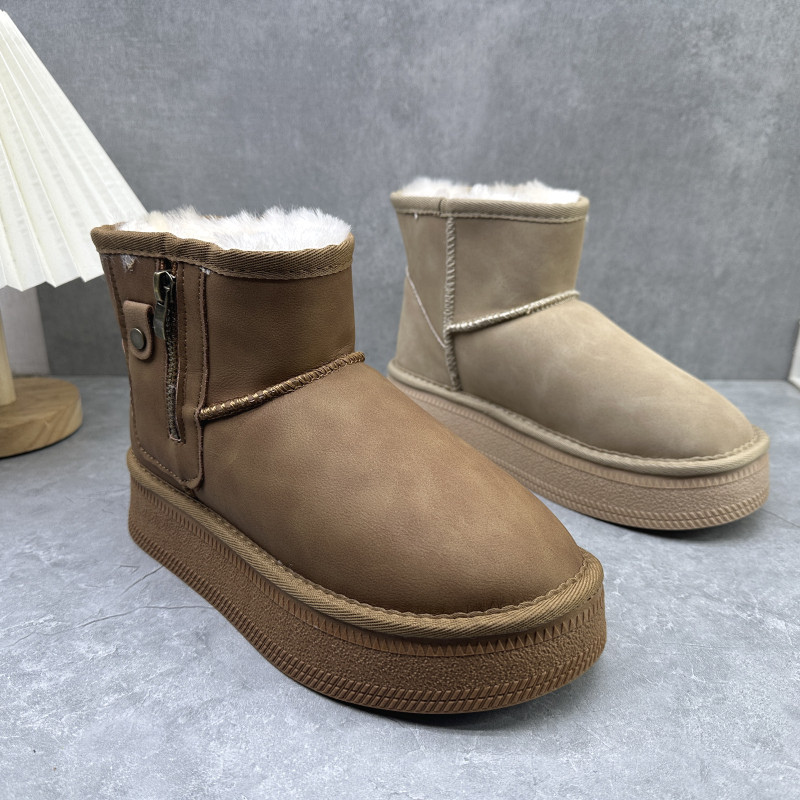 断码处理真皮女靴2025冬季新款厚底侧拉链羊毛加厚户外时尚雪地靴,女鞋,时尚雪地靴,淘宝优惠券,粉丝福利购,淘宝优惠卷