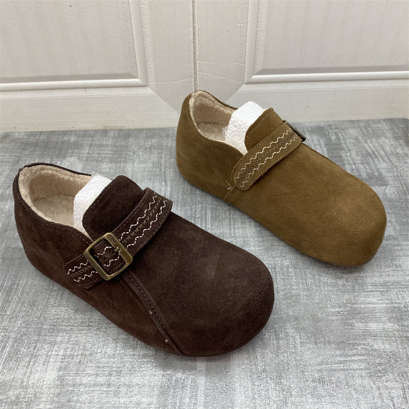 复古内增高加绒女棉鞋断码处理真皮女鞋2025秋冬款深口套脚勃肯鞋