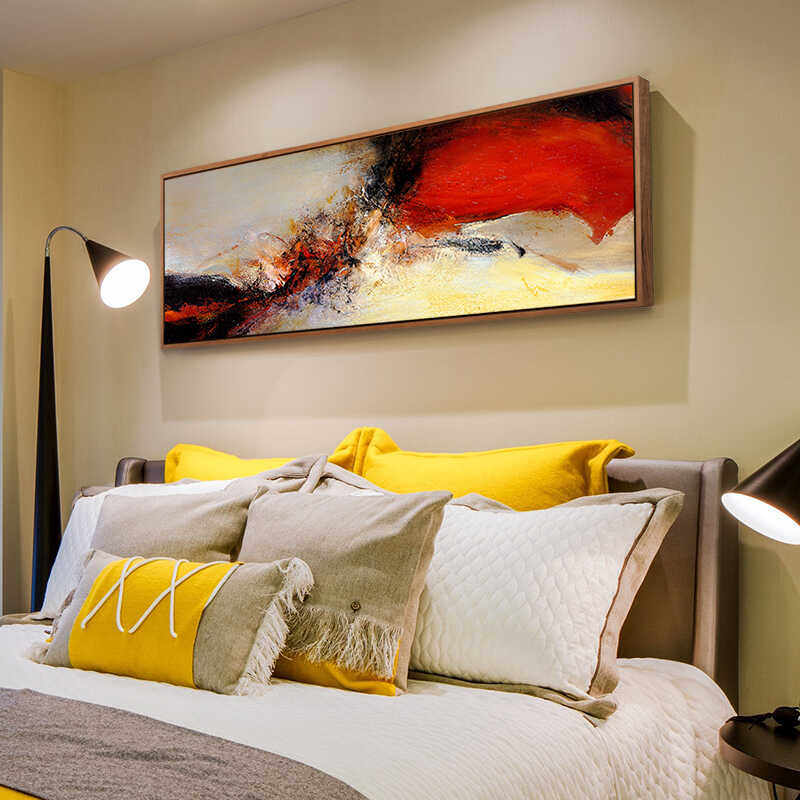 赵无极床头墙面挂画酒店客房欧式复古挂画抽象客厅背景墙画有框画,家居饰品,现代装饰画,淘宝优惠券,粉丝福利购,淘宝优惠卷