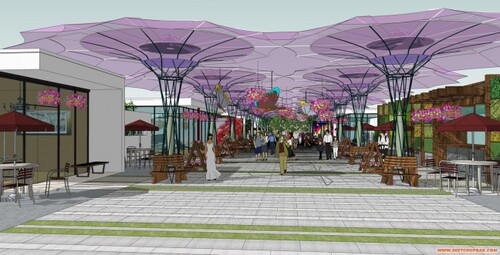 草图大师sketchup综合性商业街方案SU模型 园林景观草图大师模型