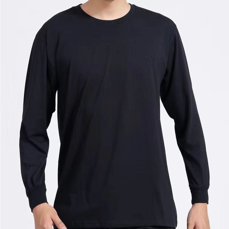 正品单位派F圆领工作训练服保安黑色莱卡棉短长袖t恤体能训练服