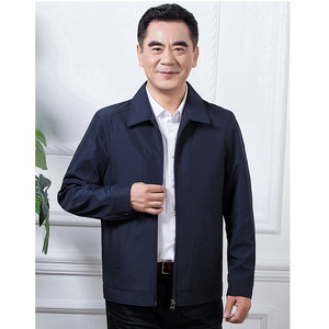 秋季中年男士爸爸装外套2024新款翻领中老年男装休闲夹克薄图片