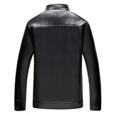 秋冬新款男士外套立领薄款夹克修身休闲皮衣中年时尚皮夹克，男装皮衣，星座1712