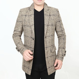 秋冬流行新款爸爸装中年男士毛呢休闲外套男装呢子大衣，男装毛呢大衣，星座1712-2