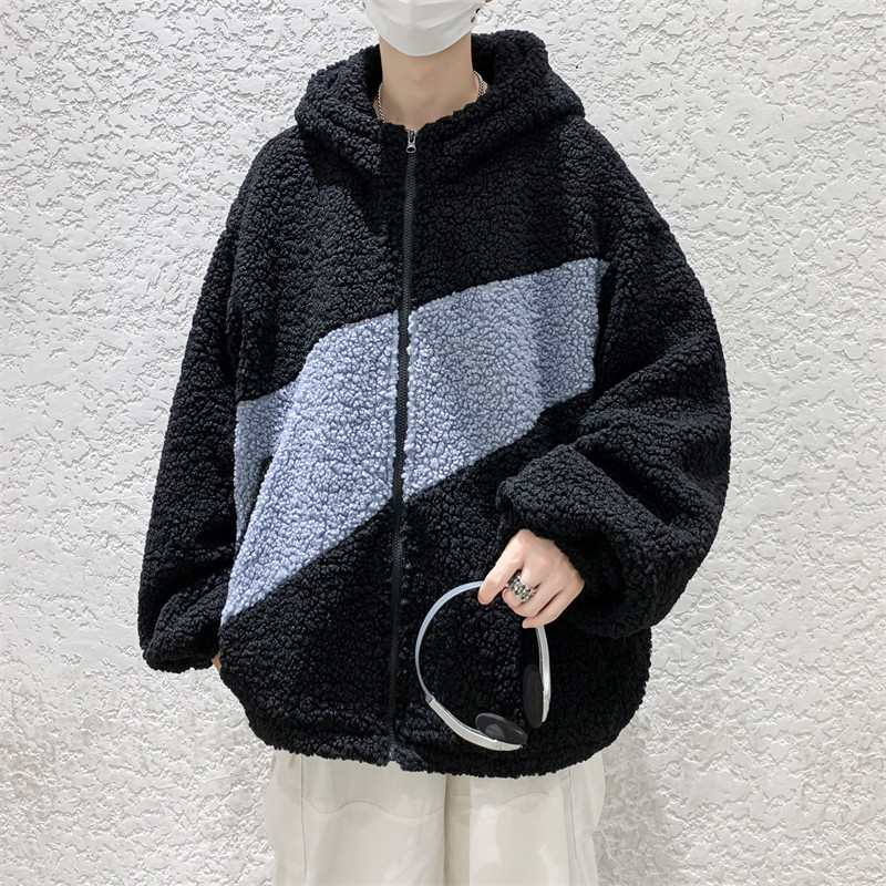 羊羔毛棉服男秋冬韩版潮流棉衣外套冬季ins港风加绒加厚宽松棉袄,男装棉衣,星座1712-2