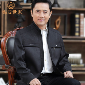 2021新款中年爸爸春装薄款男士40春秋季夹克50岁中老年人外套男装图片