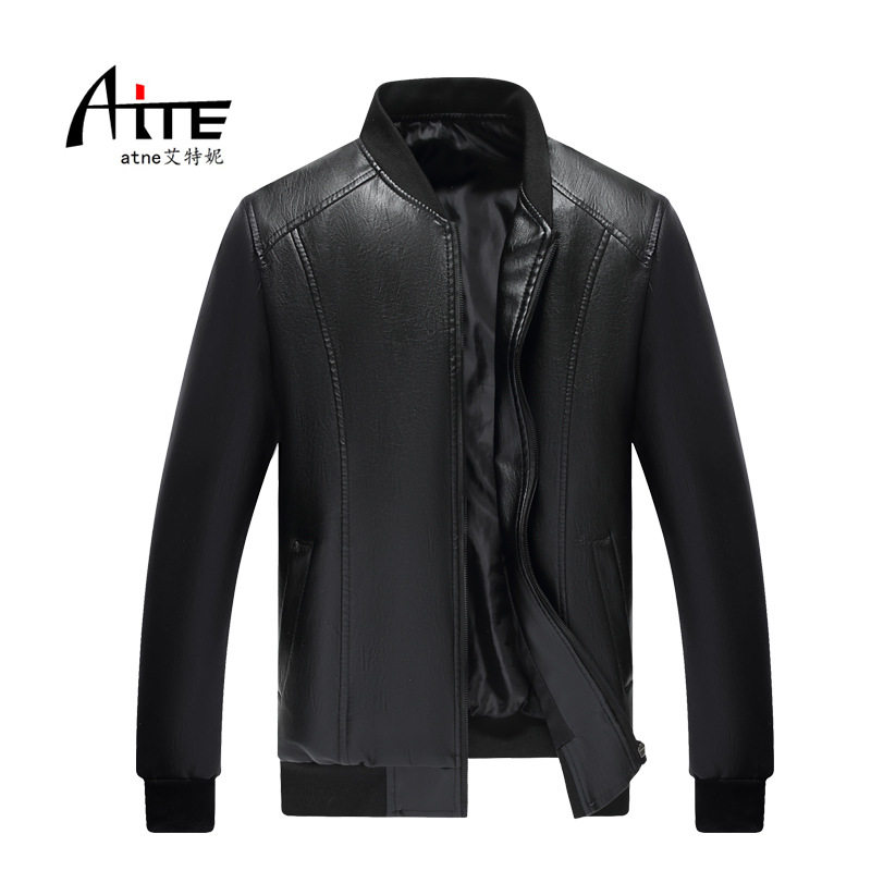 2024秋季新款休闲螺纹领皮衣男皮夹克男士皮衣，男装皮衣，星座1712-2