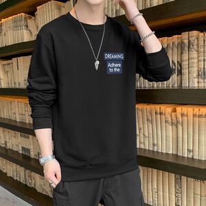 2024秋冬新款上衣男潮牌印花卫衣加绒加厚长袖情侣装秋装图片