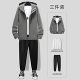 2023新款秋季套装休闲男士拉链外套长裤新款秋季男现货青年三件套，男装休闲套装，星座1712-2