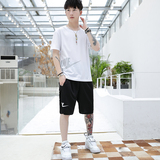 夏季新款韩版t恤短袖男两件套男士运动服男式休闲运动套装男潮，男装休闲套装，星座1712-2
