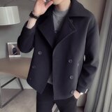 毛呢加厚西装外套男ins潮牌西服短款呢子大衣秋冬高级感炸街男装，男装毛呢大衣，星座1712-2