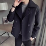 毛呢加厚西装外套男ins潮牌西服短款呢子大衣秋冬高级感炸街男装，男装毛呢大衣，星座1712-2