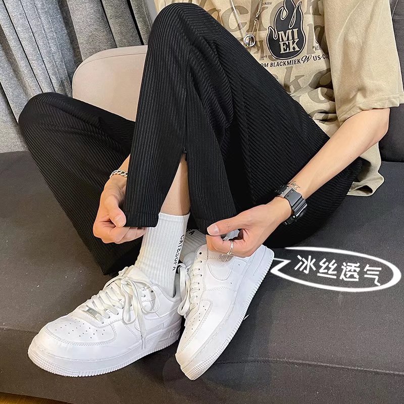 2022欧美街头嘻哈hiphop水洗做旧高街侧边开衩裤宽松直筒牛仔裤男,男装牛仔裤,星座1712-2