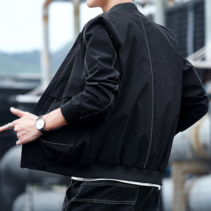 2021新款工装外套男2021秋款潮流宽松休闲立领夹克秋冬上衣图片