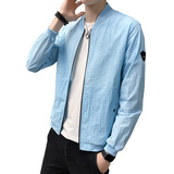 2021工厂直销新款男士夹克皮肤衣防晒衣浅灰浅蓝M-4XL，男装夹克，星座1712-2
