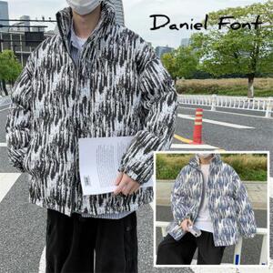 扎染棉服男士加厚冬季外套韩版潮流冬装帅气面包服棉衣宽松棉袄子图片