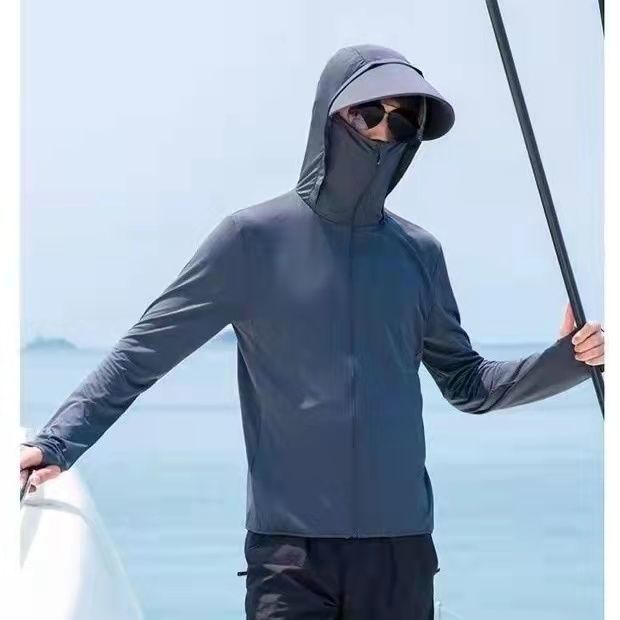 夏季冰丝防晒衣男2023新款防紫外线薄款透气防晒服户外钓鱼外套潮,男装风衣,星座1712-2