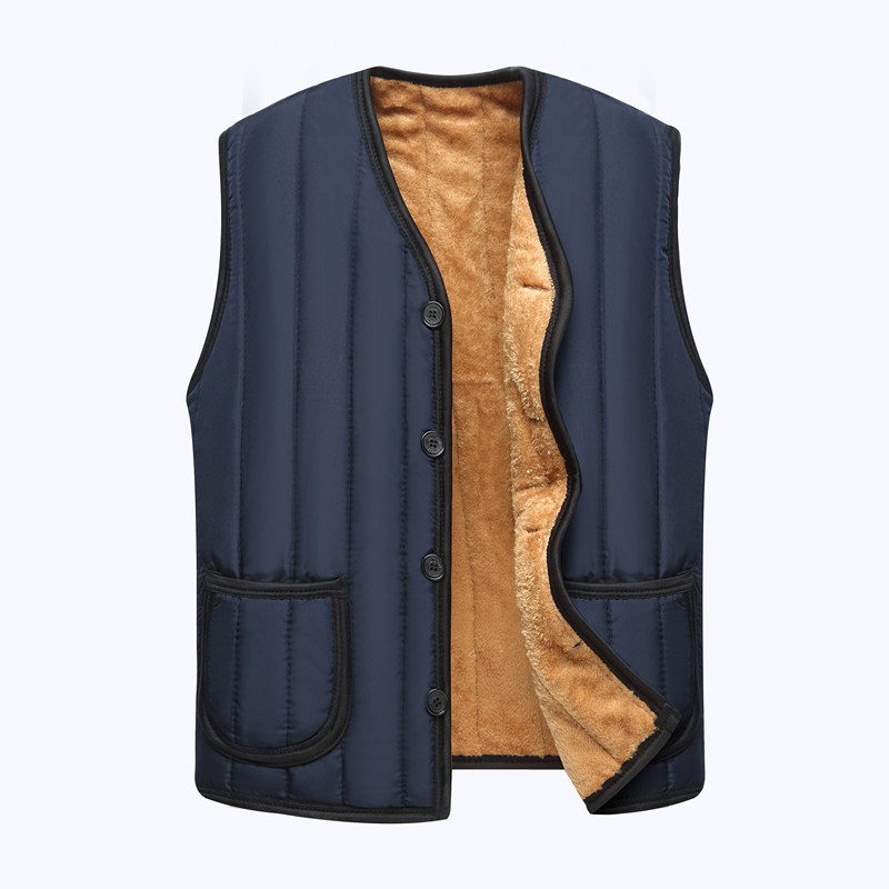 冬装棉服中老年棉衣男加厚加绒爸爸装中年棉袄送男士马甲一件代发,男装棉衣,星座1712-2