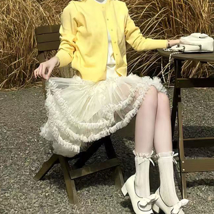 蓬蓬裙短款东大门成人tutu裙重工杏色网纱纱裙蛋糕裙芭蕾风半身裙
