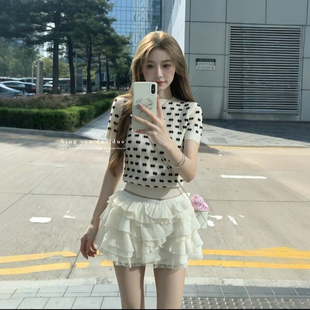 蕾丝蛋糕裙半身裙高腰短裙春夏女款2026年新款蓬蓬半裙裙子A字裙