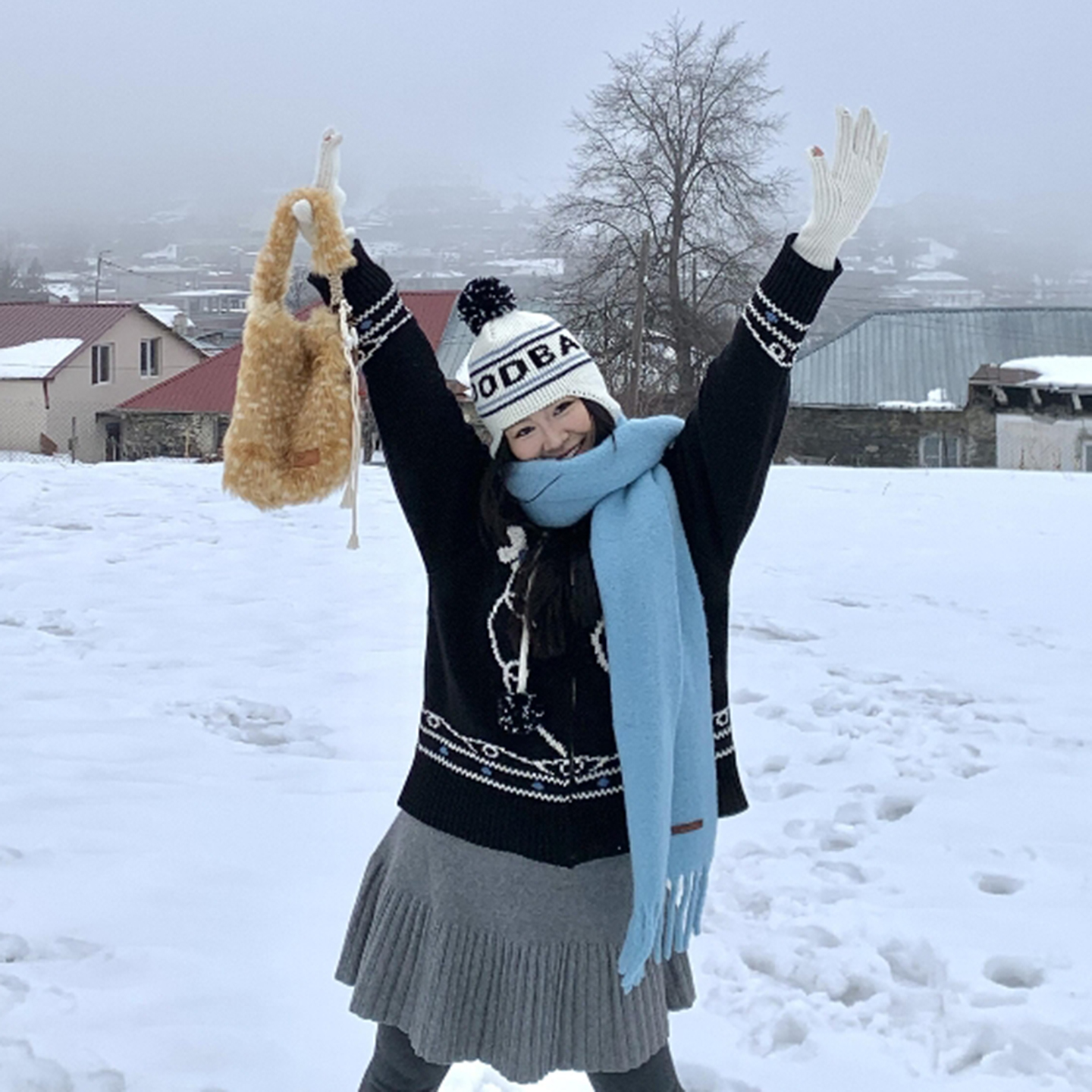 短裙百褶裙A字针织半身裙