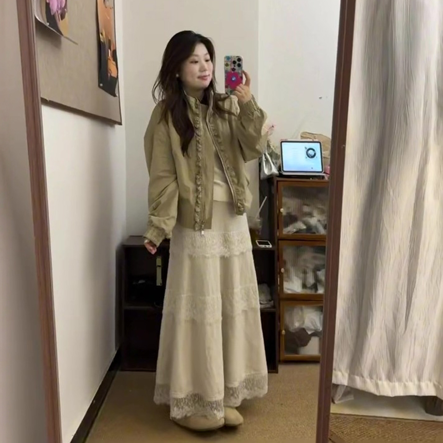 长裙蛋糕裙A字蕾丝针织半身裙