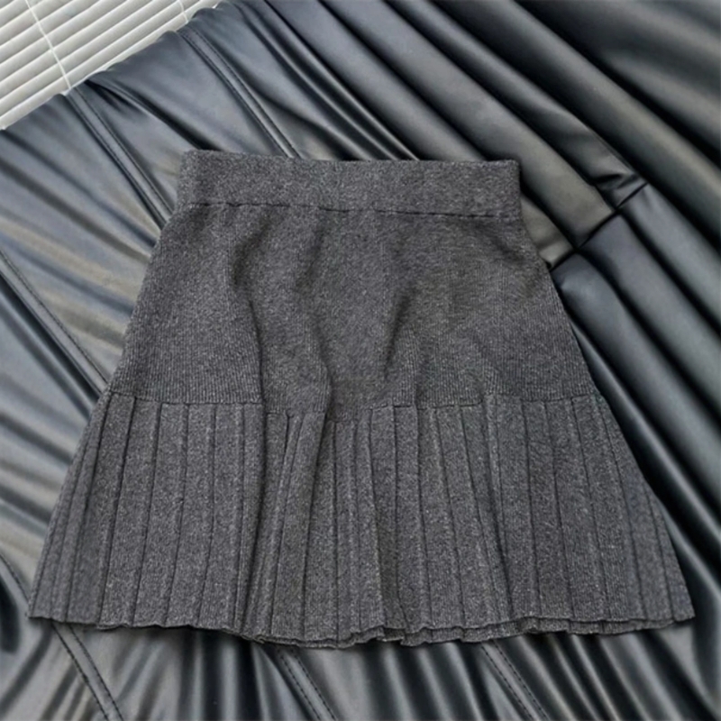 短裙百褶裙A字针织半身裙