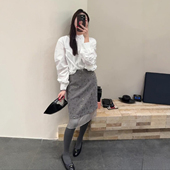 高级感时髦重工珠片绣花半身裙女高腰显瘦时尚 秋冬季 直筒裙中长裙