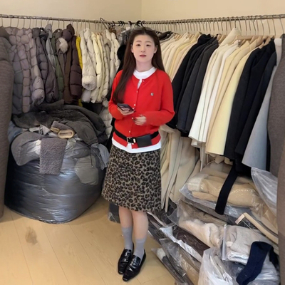 中裙直筒裙A字毛呢豹纹半身裙