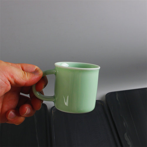 青瓷中式茶杯陶瓷小茶杯功夫茶具随手杯影青单个主人杯130ML单杯