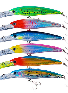 2条19.5cm 48g拖钓米诺6m深海路亚鱼饵海船钓马鲛海狼金枪鱼假饵