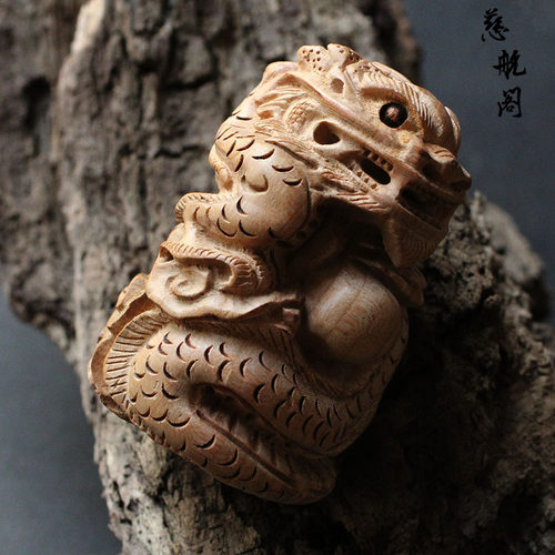 桃木龙摆件十二生肖龙汽车摆件青龙木雕龙环保无漆手工 - 封面