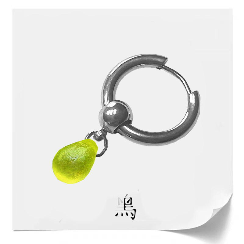 耳扣无耳洞耳环水滴男女简约时尚街头原创设计耳圈新款耳饰荧光黄