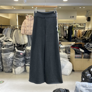 Y851 女加绒休闲长裤 摩登mdeng197冬季 韩系高腰醋酸羊毛显瘦微喇裤